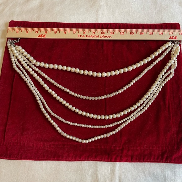 Graziano Faux Pearl Bib Necklace OS - Picture 8 of 9